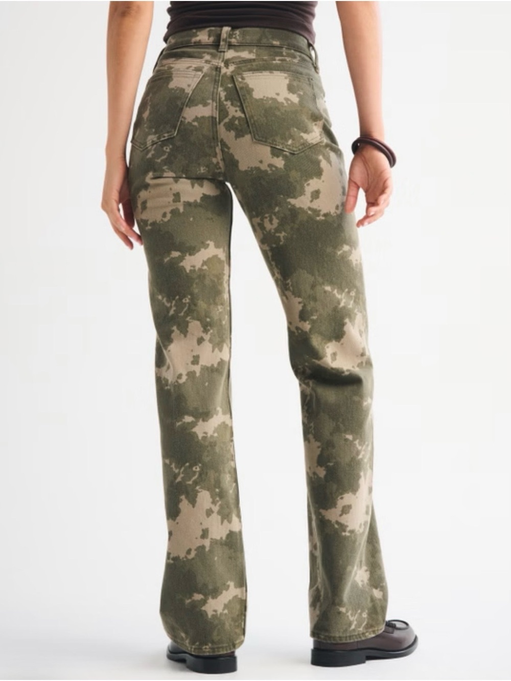 NWOT Abercrombie & Fitch Camo 90s Relaxed High Rise Jeans Y2K Sz 25 Short - Picture 4 of 8